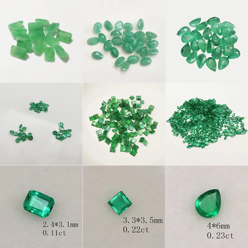 Natural Emerald Green Gemstone Round Loose Stone High-end Jewelry Inlay with Stone