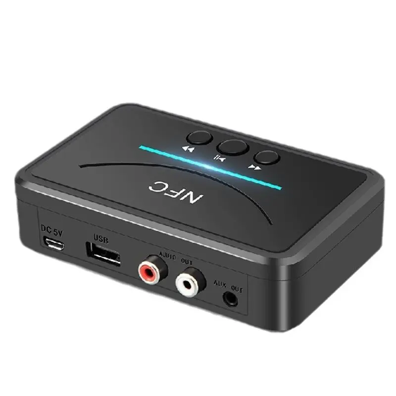 Y45A-Bluetooth 5.0 Receiver 3.5Mm Jack 2RCA USB Hifi Stereo Audio Adapter With For PC Car Speaker Amplifier