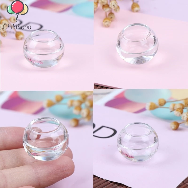 1Pc Dollhouse Miniature Glass Fish Tank Transparent Aquarium Dollhouse Home Ornaments Kids Toys Doll Toy Gift Pretend Play toys