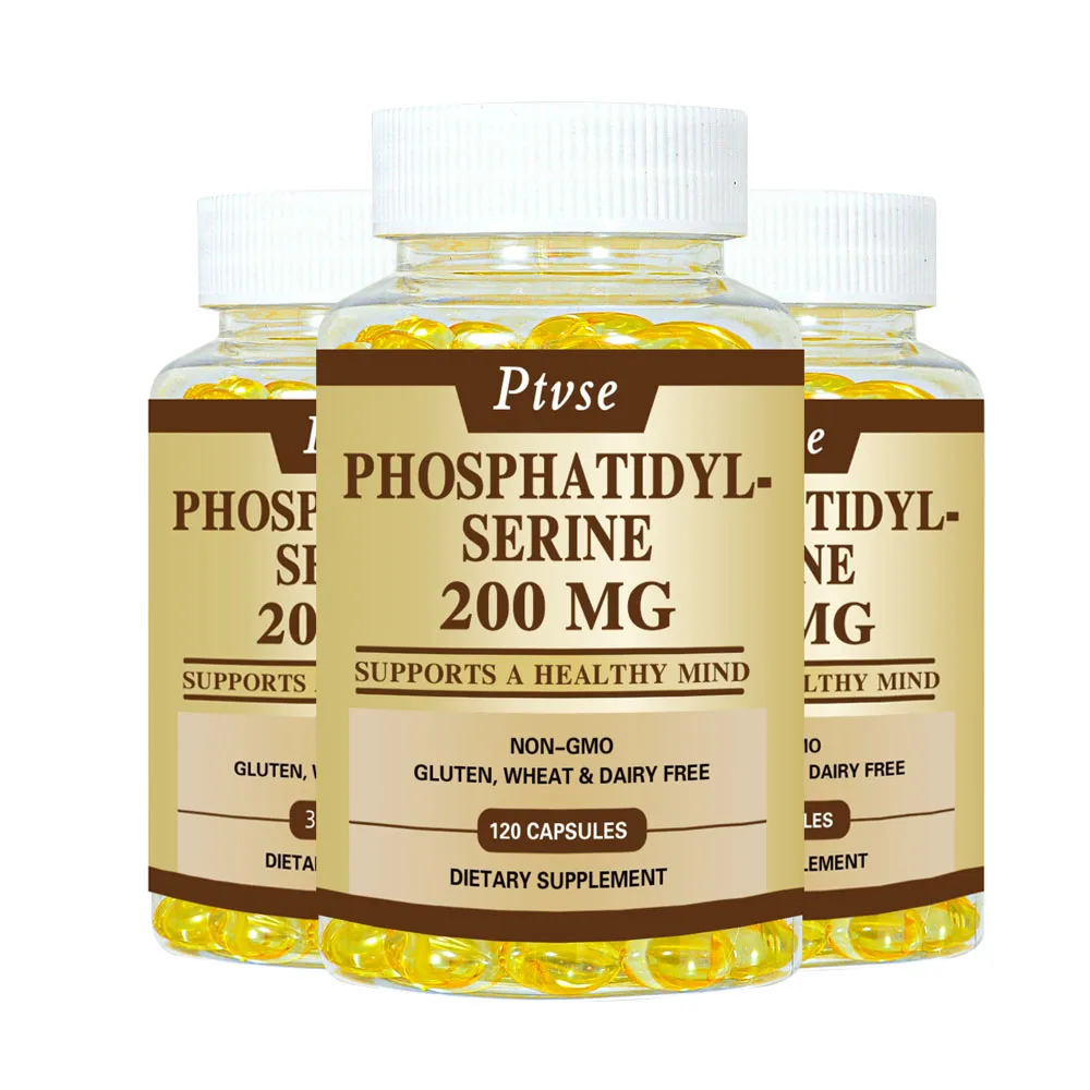 Suplemento PhosphatidylSerine Nootrópico Suporte cerebral Foco limpo e suplemento de memória para cápsulas cerebrais