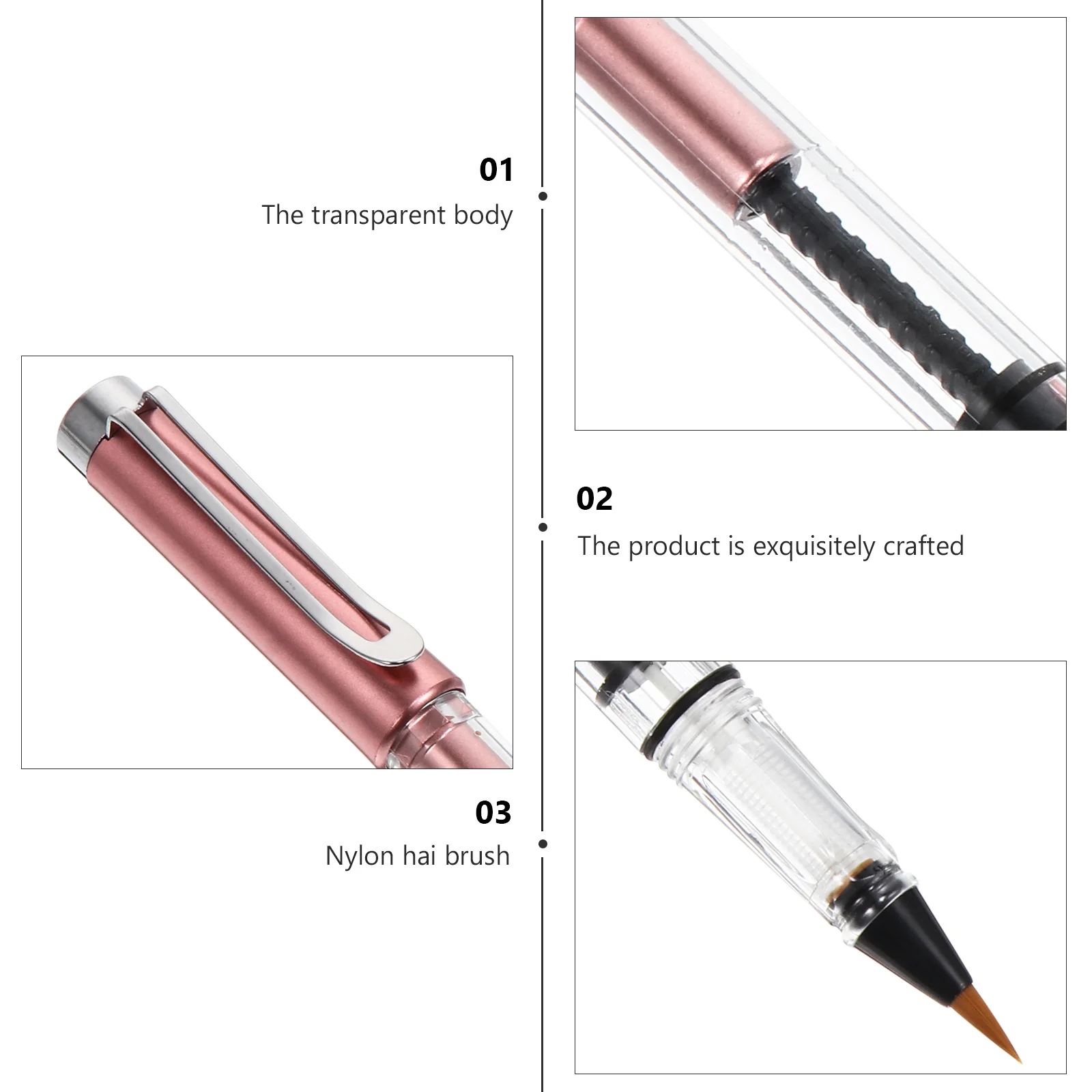 

1Pcs Steel Nib Brush Pen Refillable Watercolor Calligraphy Painting Ink Pen Smooth Nylon Hair Office School Supplies Drawing