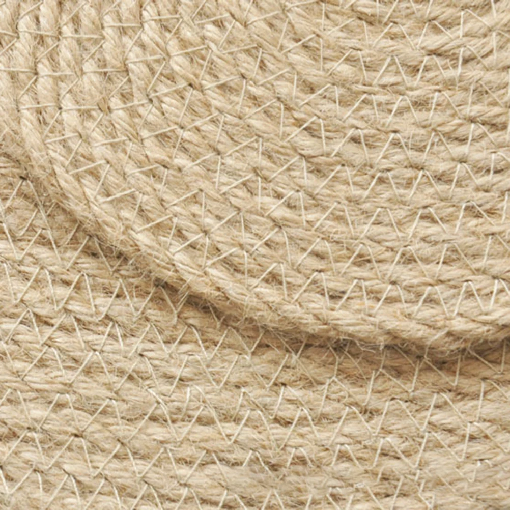 

4Pcs Braided Placemats Round Woven Coasters Set 12Cm Cotton Linen Heat Resistant Non-Slip Table Mats for Kitchen Dining Home