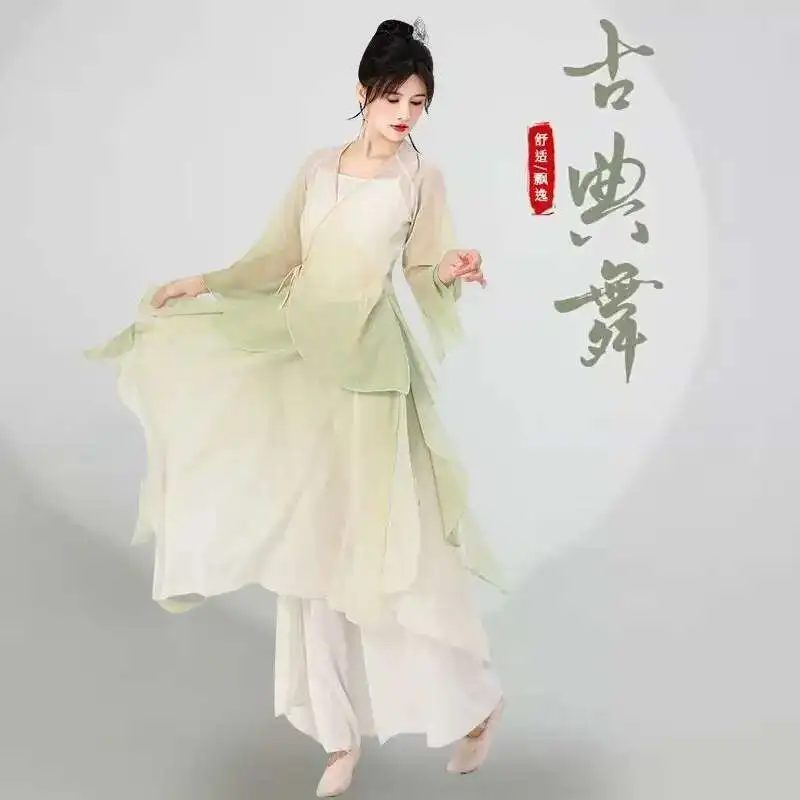 

[3189 People Have Collected]New Classical Dance Body Rhyme Yarn Clothes Ancient Style Chinese Practice Dance Immortal Elegance