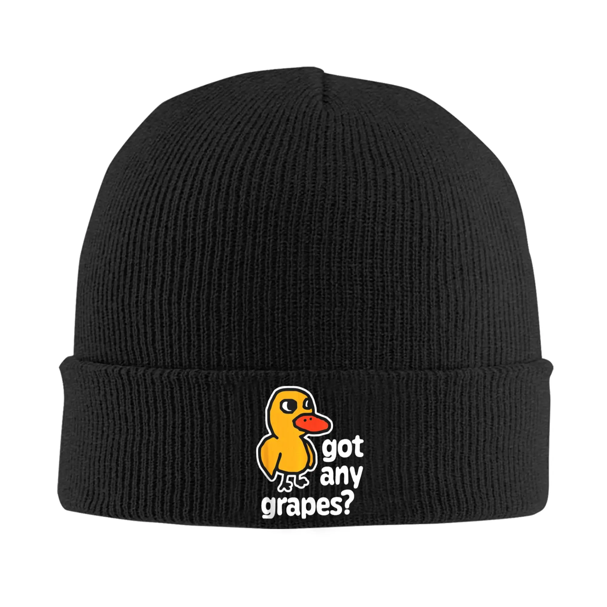 Got Any Grapes Funny Saying The Duck Song Meme Duck Beanie Hats  Bonnet Hats Men Women Trendy Outdoor Knitting Hat Elastic Caps