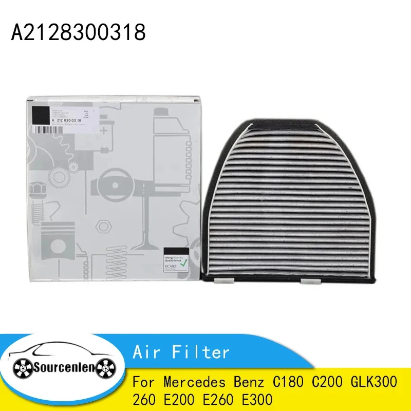 

Active Carbon Cabin Air Filter Suit for Mercedes Benz C180 C200 GLK300 260 E200 E260 E300 Air Conditioning Filter A2128300318