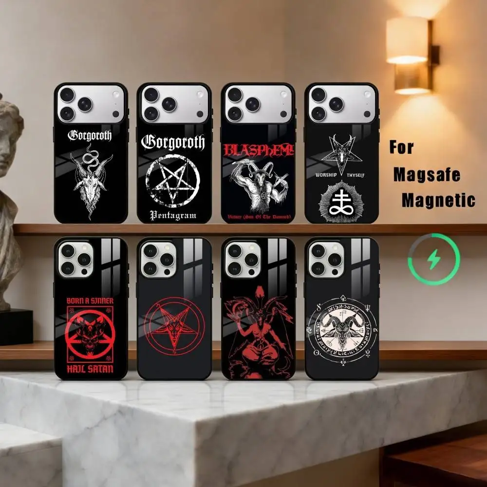 

H-Hail S-Satan-N Phone Case For iPhone 17,16,15,14,13,12,Plus,Pro,Max for Magsafe Magnetic Wireless Charging