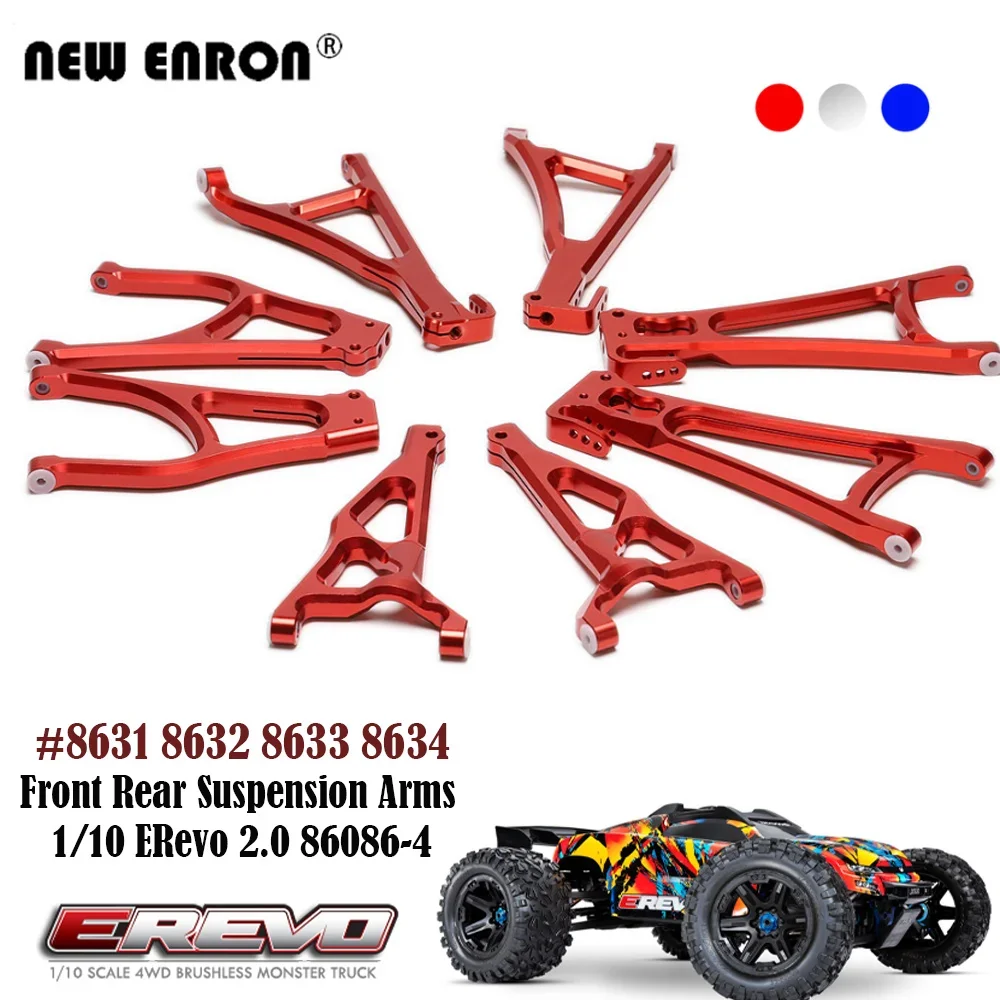 8631 8632 8633 8634 Alloy Front Rear Upper Lower Suspension Arms 8Pc full Set For RC Car Part Traxxas 1/10 ERevo 2.0 VXL 86086-4