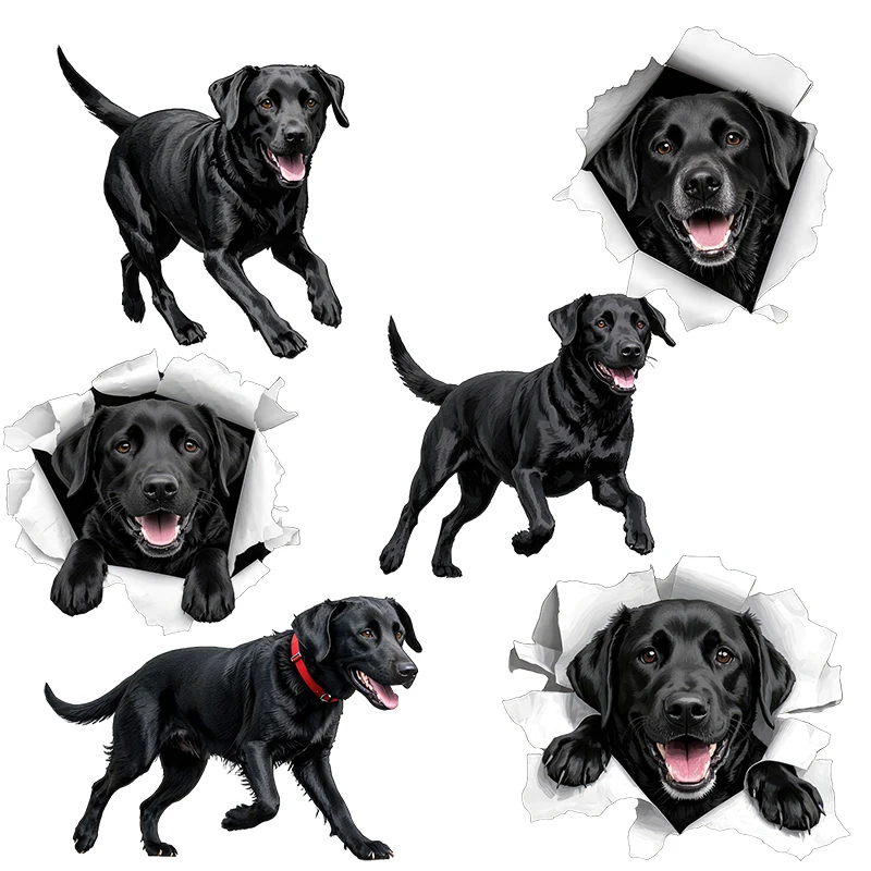 Three Ratels CF105  funny Labrador Retriever cartoon Animal stickers for home decoration car body decals