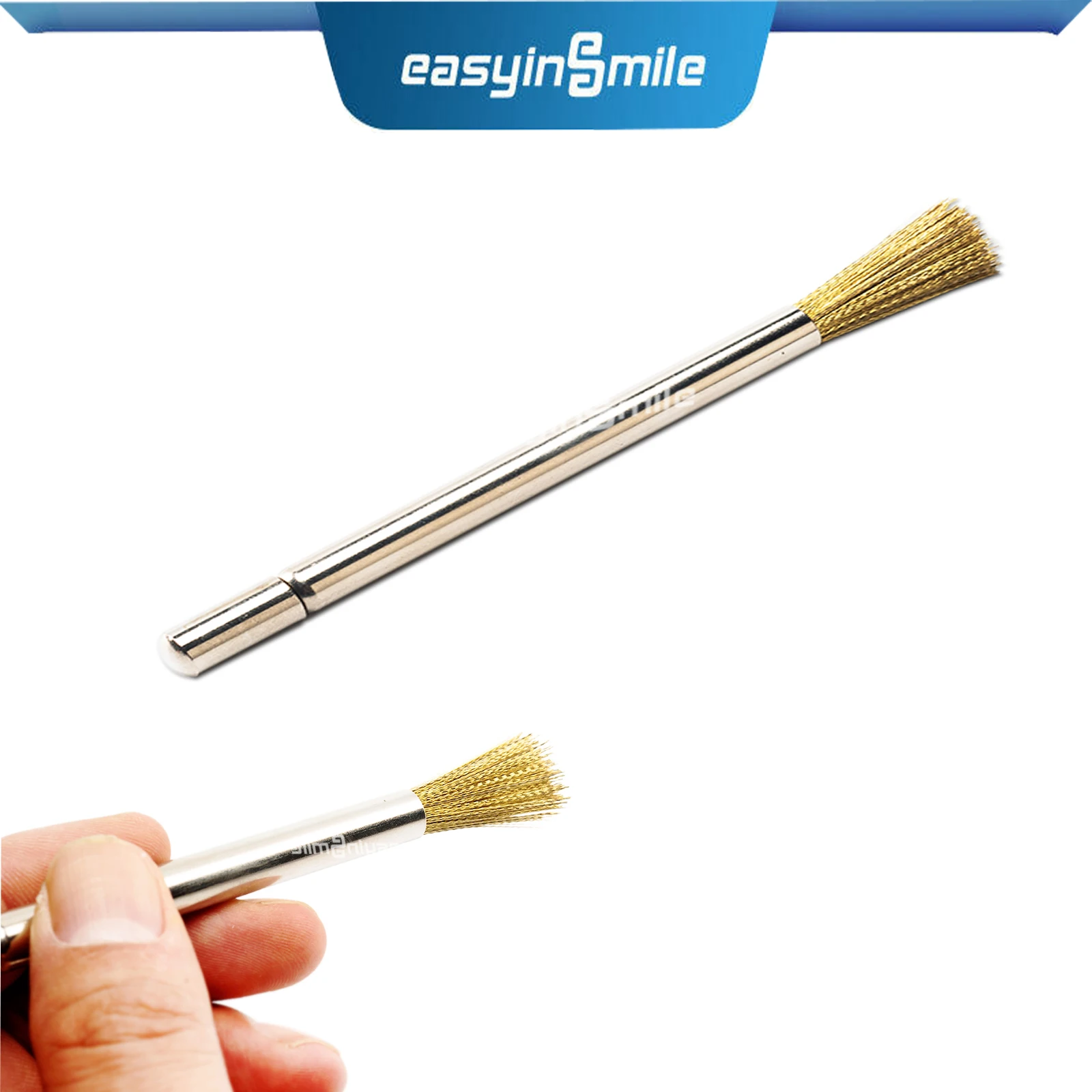 Easyinsmile Dental Bur Brush High Quality Brass Wire Long Hand Cleaning Brush Telescopic Type