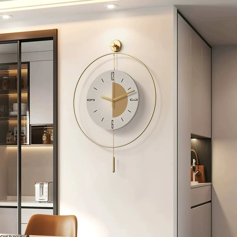 Art decoration, non perforated wall clock, living room, minimalist clock 50CM