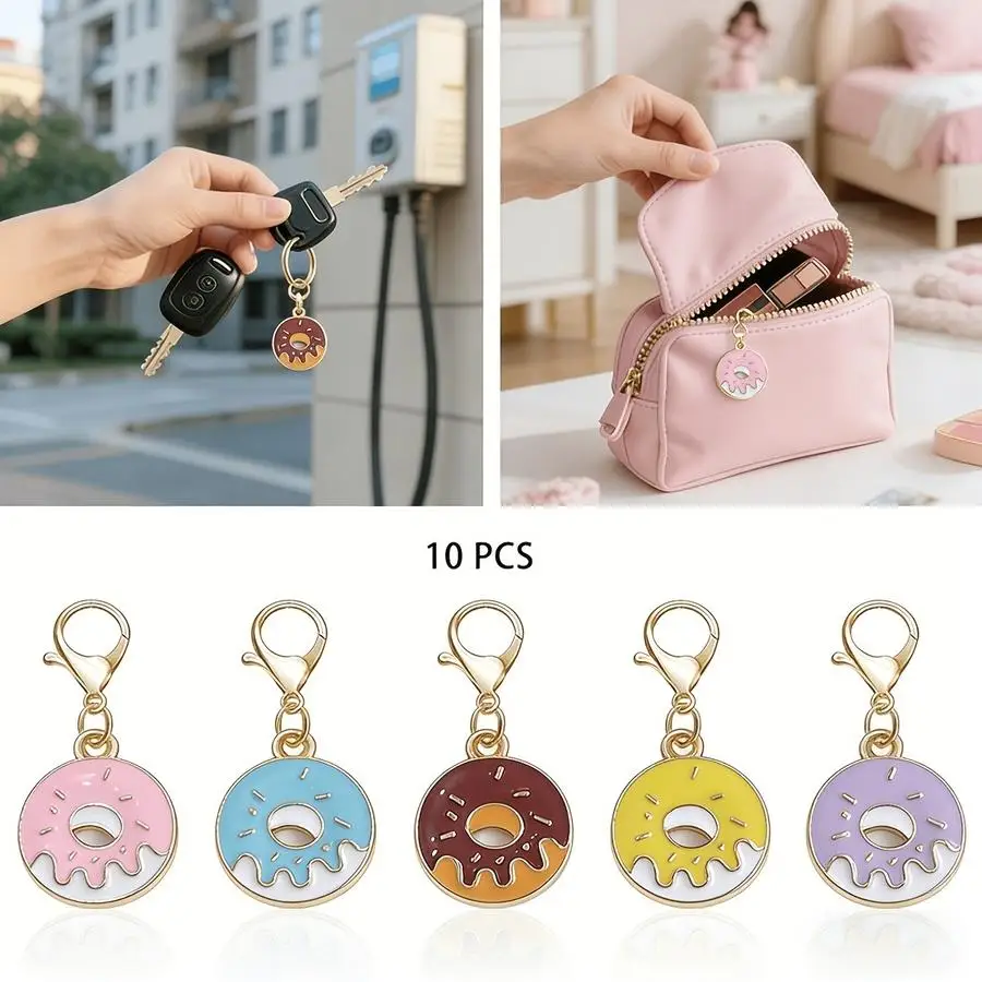 1/5/10/20/50/100pcs Emulational Doughnut Key Chains, Cute Charms for Car Keys, Backpack Bag, Great Mother's Day Valentine's Day