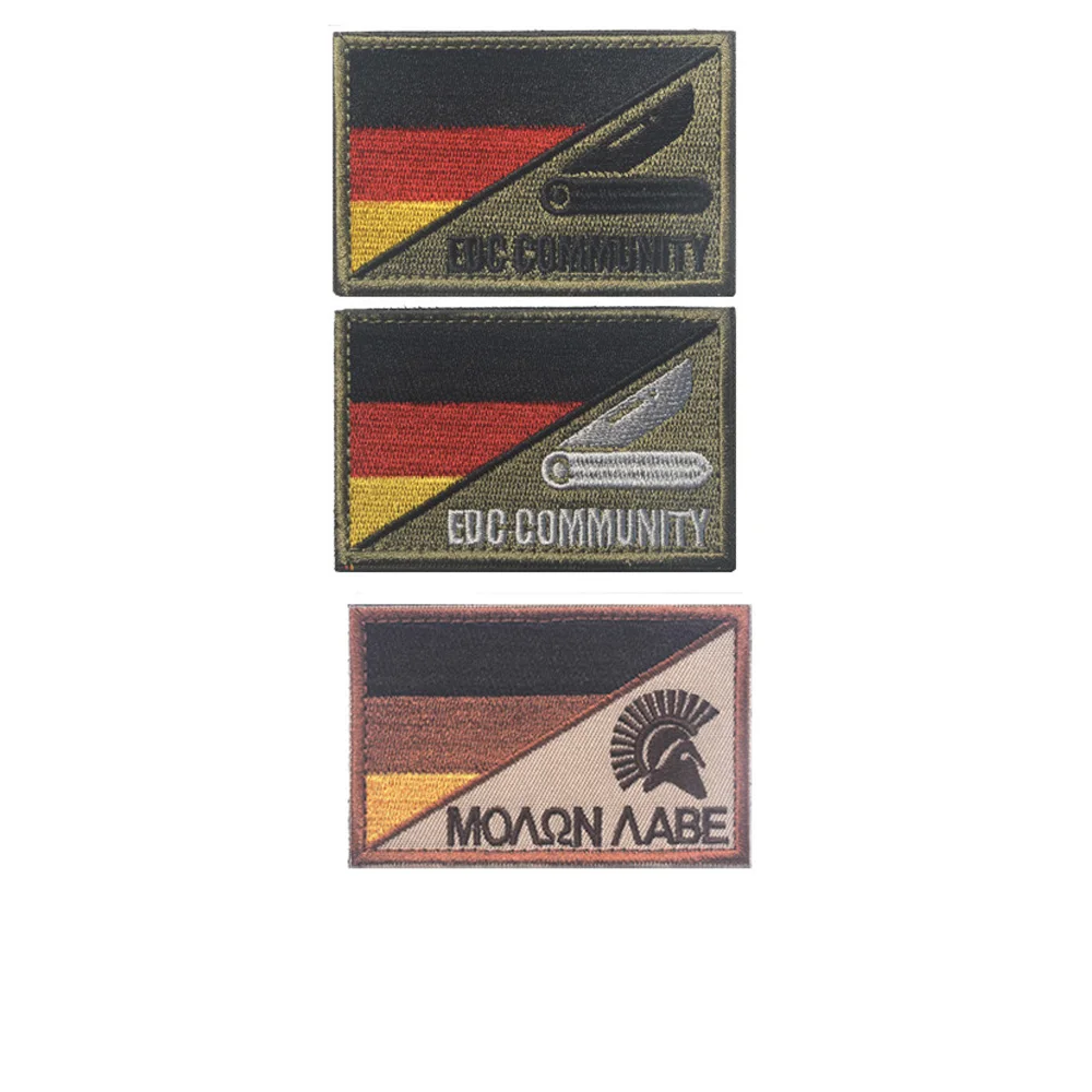 1 قطعة الجمجمة الألمانية المطرزة التصحيح شارة هوك وحلقة الذراع شارة العلم الألماني شارة المعنويات #1