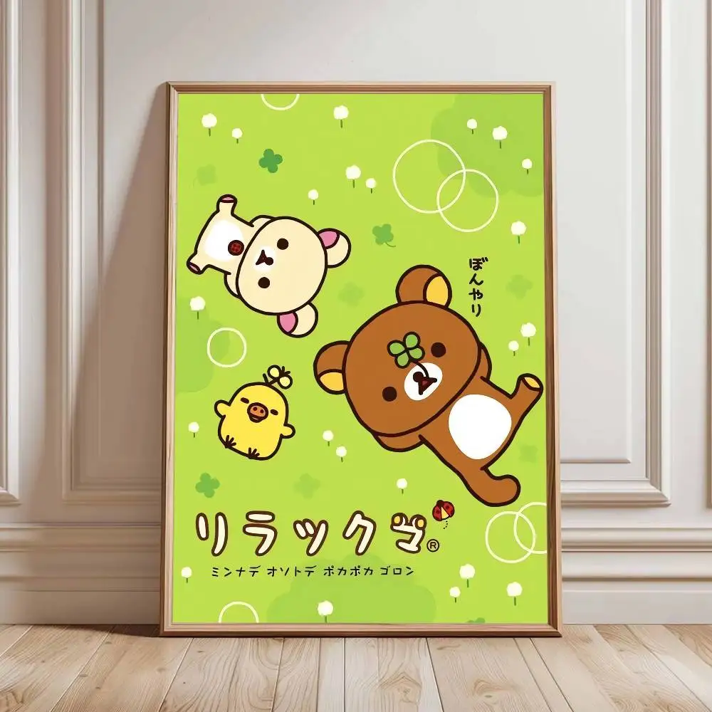 Anime Rilakkuma Anime-Poster, wasserfester Wandaufkleber für Bar, Wohnzimmer, Vintage-Raumdekoration, Druck, Geschenk – Detail 6