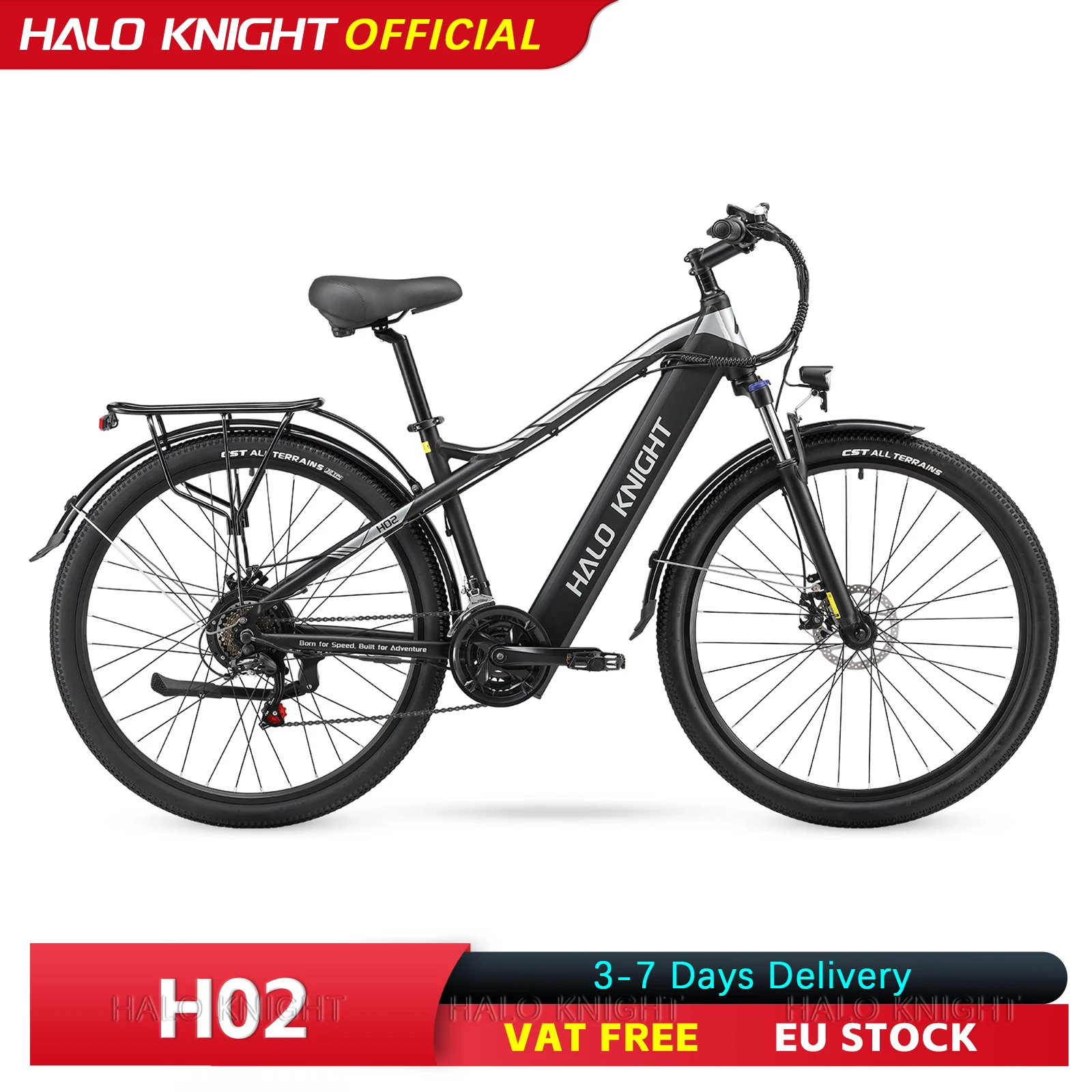 HALO KNIGHT H02 Vélo électrique haut de gamme pour adultes, 29 pouces, 48V 750W 16AH, livraison gratuite, 50KM/H, vélo électrique rapide, vélo électrique pas cher