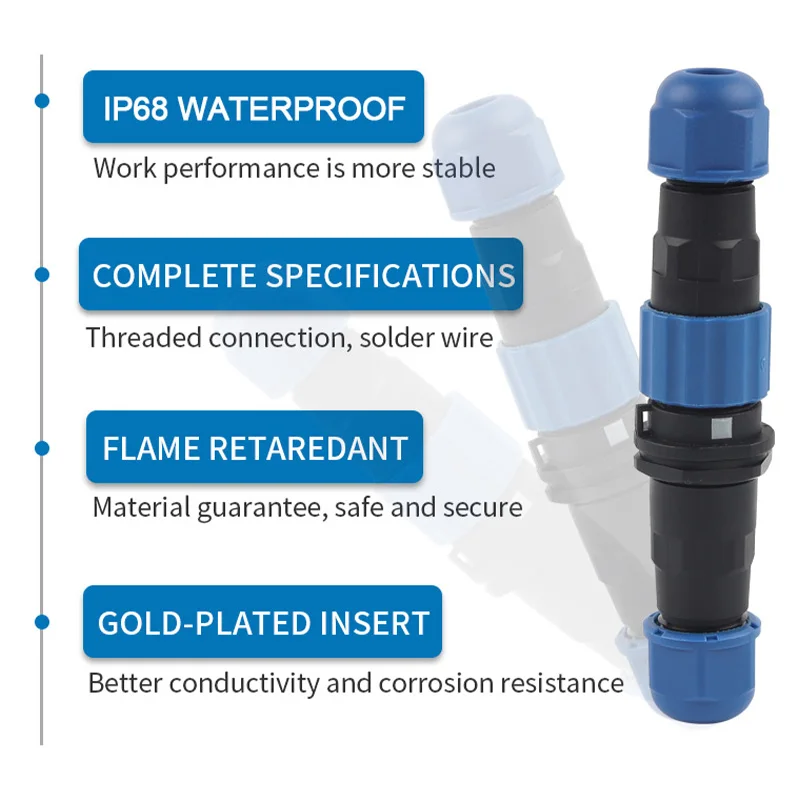 SP16 IP68 Docking Type Wire Connectors 2/3/4/5/6/7/9 Pin Fast Aviation Plug Socket For Outdoor Power Device Connection DIY GO