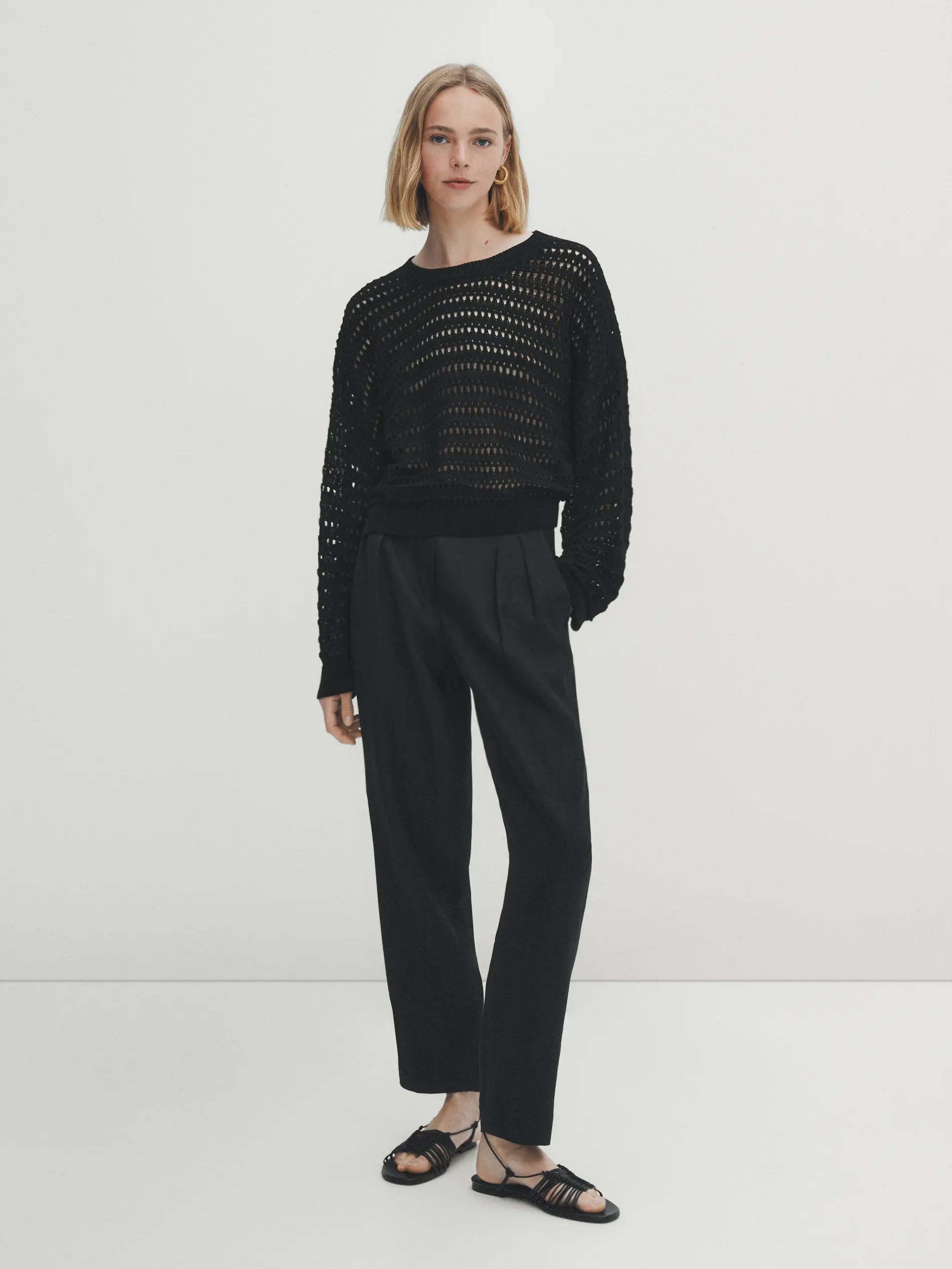 

Ethereal MD 2025 Massidutti, осенний новый стиль универсального короткого вязаного свитера с круглым вырезом и вырезом