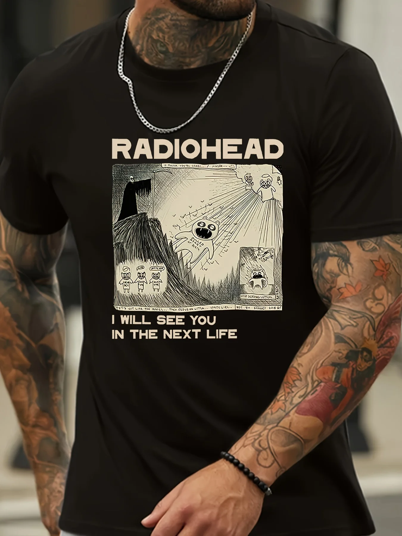

Men's Cotton Casual Tee - Short Sleeve, Round Neck with Geometric Print | Machine Washable Perfect for Summer&Outdoor Activities