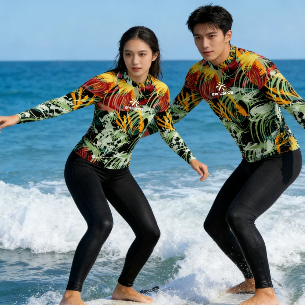 

Long Sleeve Men's and Women's Rash Guard Surfing Clothing High Quality Swim Shirt Beach Breathable Swimming Top for Water Sport