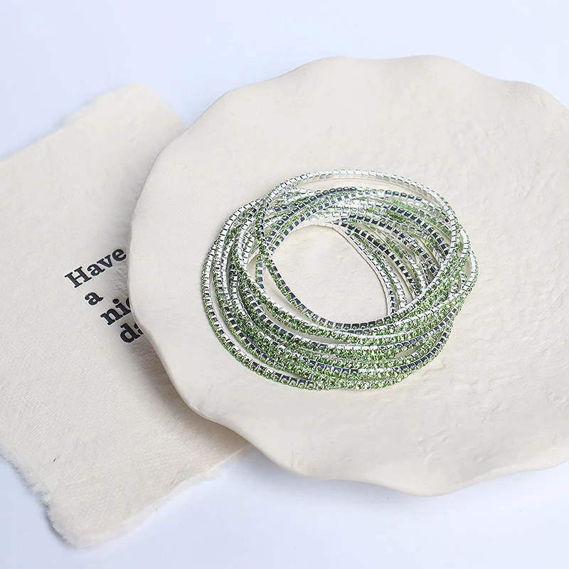 5 stücke Mode Kristall Strass Stretch-Armband Für Frauen Elastische Armband Hochzeit Armbänder Täglichen Weiblichen Schmuck Zubehör – Detail 17