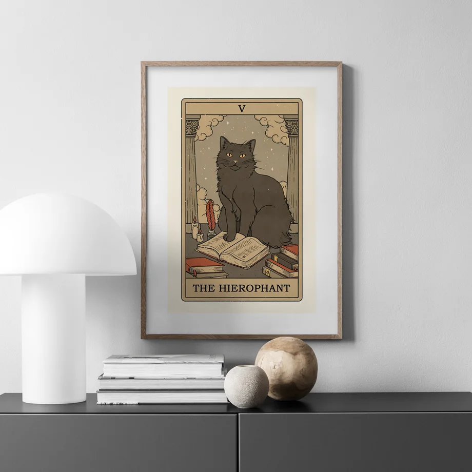 Justice Strength Temperance Tarot Cat Wall Art Canvas Painting Nordic Posters And Prints Wall Picture For Living Room Home Decor