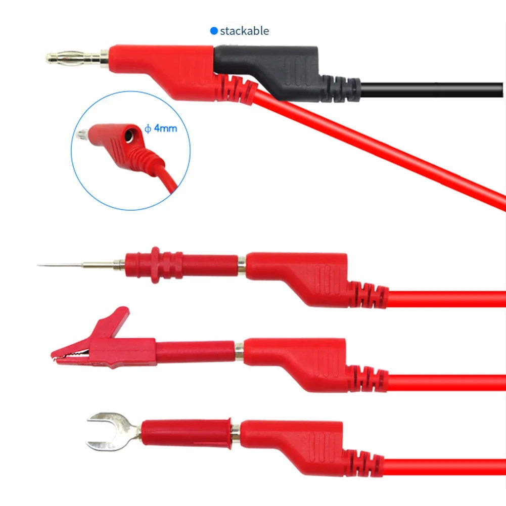30PCS Banana Connector Multimeter Test Lead-Cable Kit With Crocodile Clips Fork Clamps Penetration Probes And Replacement Needle