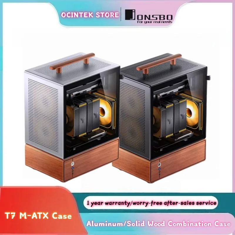 

JONSBO T7 aluminum alloy chassis desktop computer desktop portable vertical host shell Type-C interface support MATX motherboard