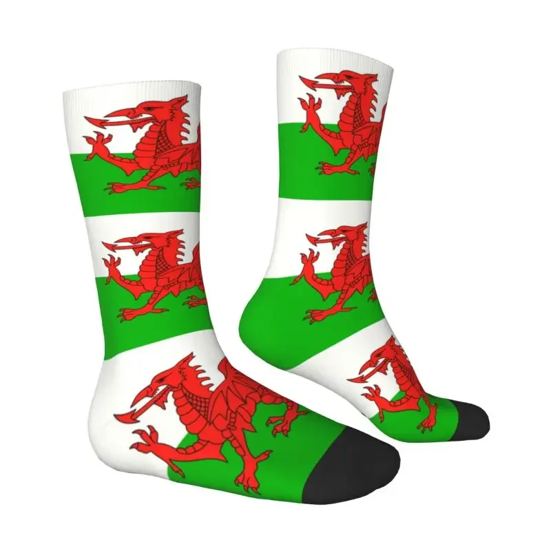 Impressão 3D Welsh Red Dragon Basketball Sports Socks para homens e mulheres, moda quente, bandeira da Inglaterra, Y2K