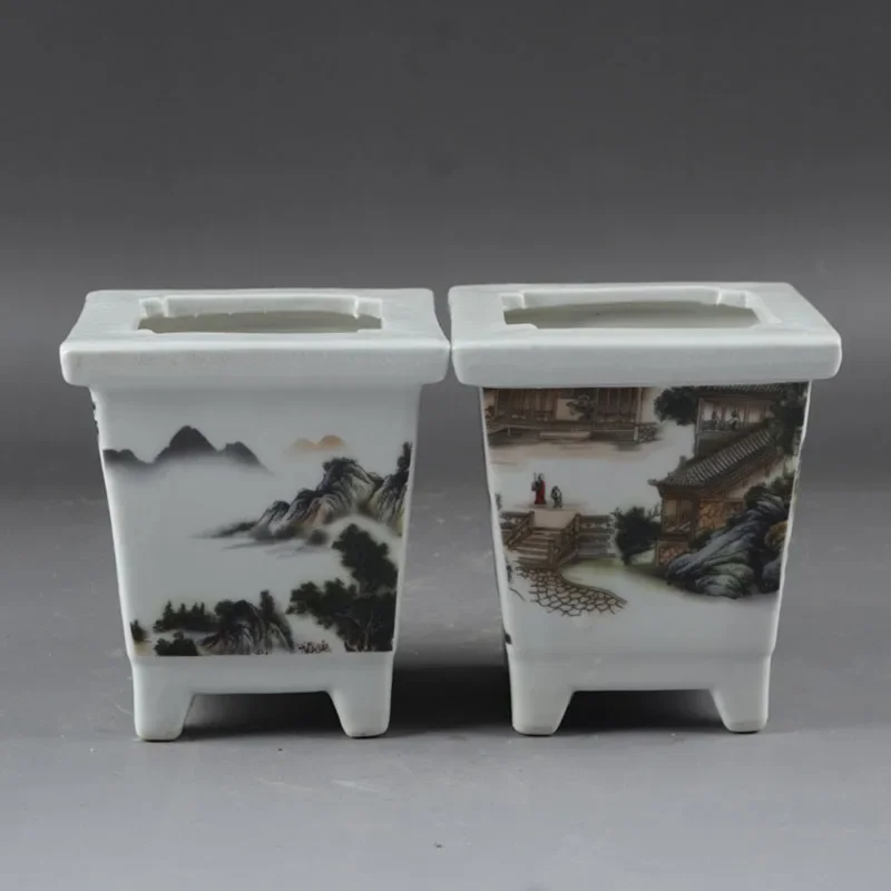 yesCeramic Snow Pattern Flower Pot for Couple, Handmade Collection, Bonsai, Garden, Home Decoration, White