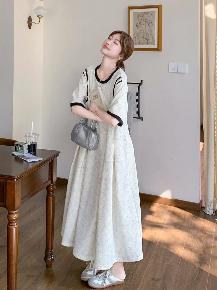 Plus Size 300 Pou Coreano Sle Slim Or Sve Dr T-shirt da donna allentata estiva Age-Defng Lazy Sle Dr