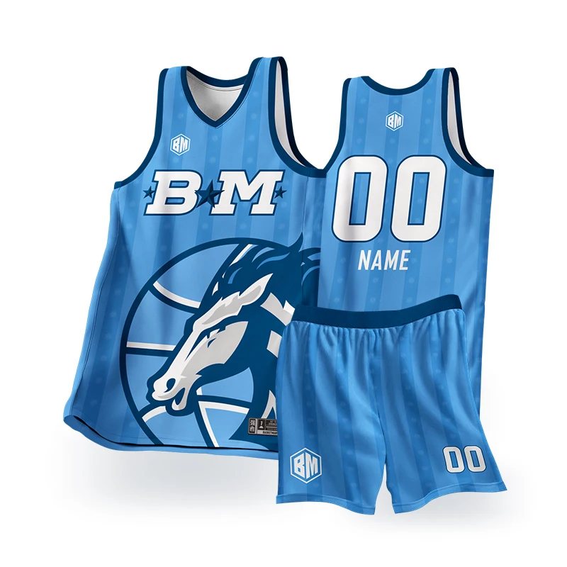 

BASKETMAN Basketball Sets For Men Customizable Name Number Logo Printed Animal Horse Pattern Jerseys Shorts Training Tracksuits