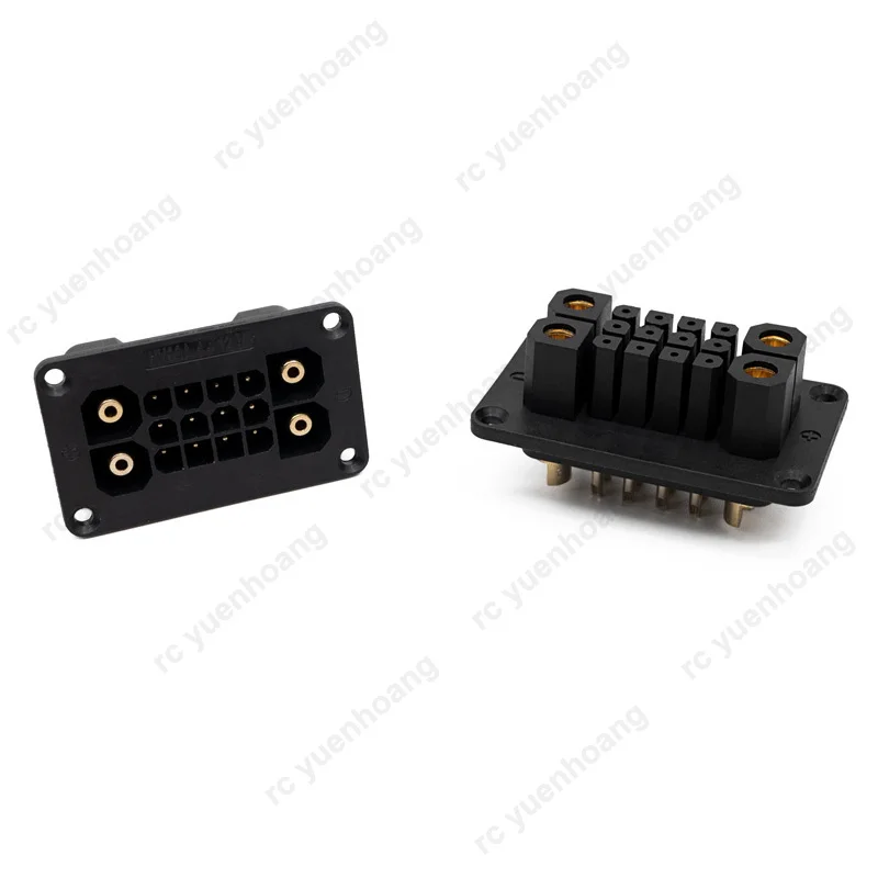 2 Pary Wysokoprądowych Złączy 90A 4+12 Wtyk Kontrolera Pozłacana Miedź do Modelu Samolotu RC Akumulator/Gniazdo Zasilania