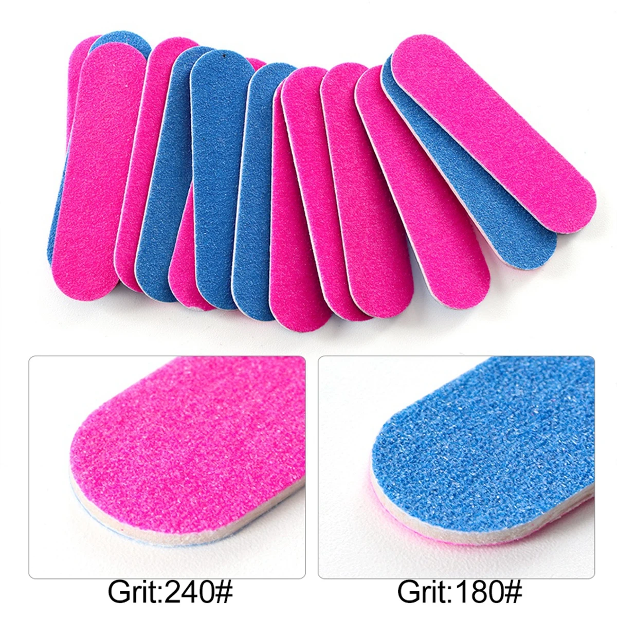 10/20/50/100/200 pcs Sandpaper Cuticle Remover Buffers Slim Crescent Nail Art Tool Disposable Mini Artificial Nail Files