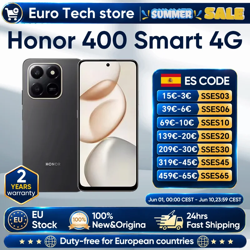 HONOR 400 Smart 4G, Pantalla de 6.77 Pulgadas, Cámara Trasera Dual de 108MP, Ba…