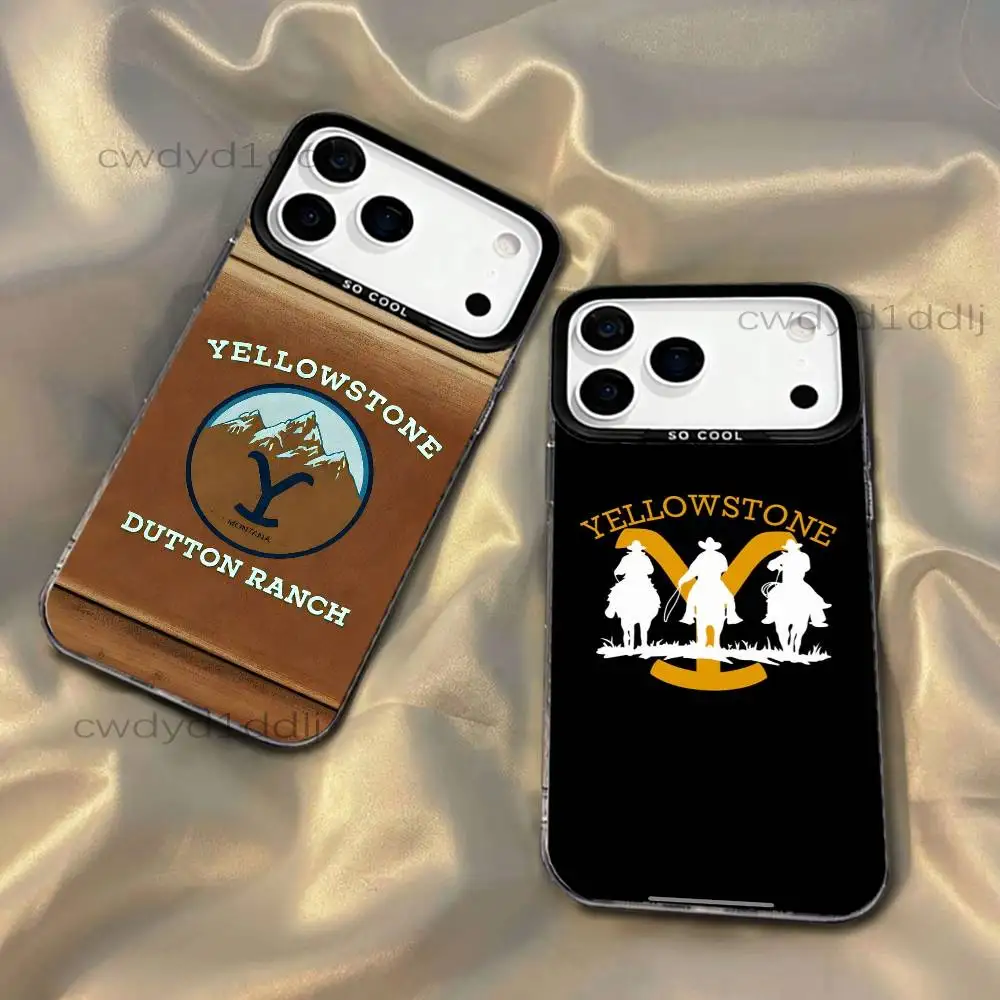 

Y-Yellowstone D-Dutton LOGO Phone Case For iPhone 17,16,15,14,13,12,11,X,8,7,Pro,Max,Plus,SE4,Air,Mini IMD Gray Hard Matte