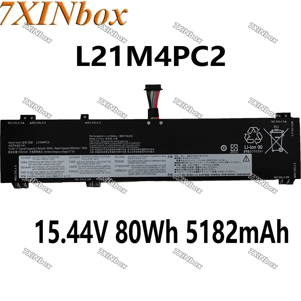 7XINbox L21M4PC2 L21M4PC3 15.44V 80Wh 5182mAh Laptop Battery For Lenovo Legion 5 Pro 16 2022 Y7000P R7000P R9000P Y9000P R9000K