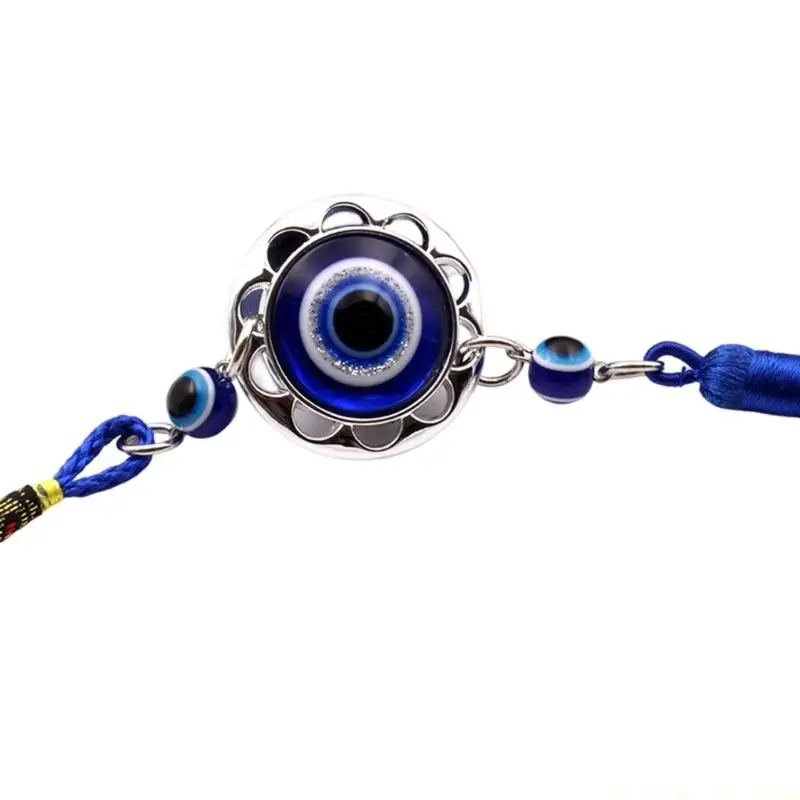 J0MA 6Pcs Turkish Blue Evil Eyes Pendant With Handwoven Tassels For Vehicles Decoration Hanging Charm Birthday Gift For Friend