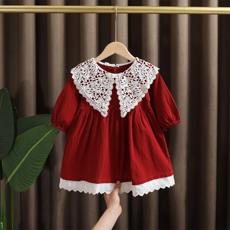 Spring fall toddler kids Girls' Clothes baby Lace Dress for children Girls' clothing baby Christmas Birthday Party Dresses dress