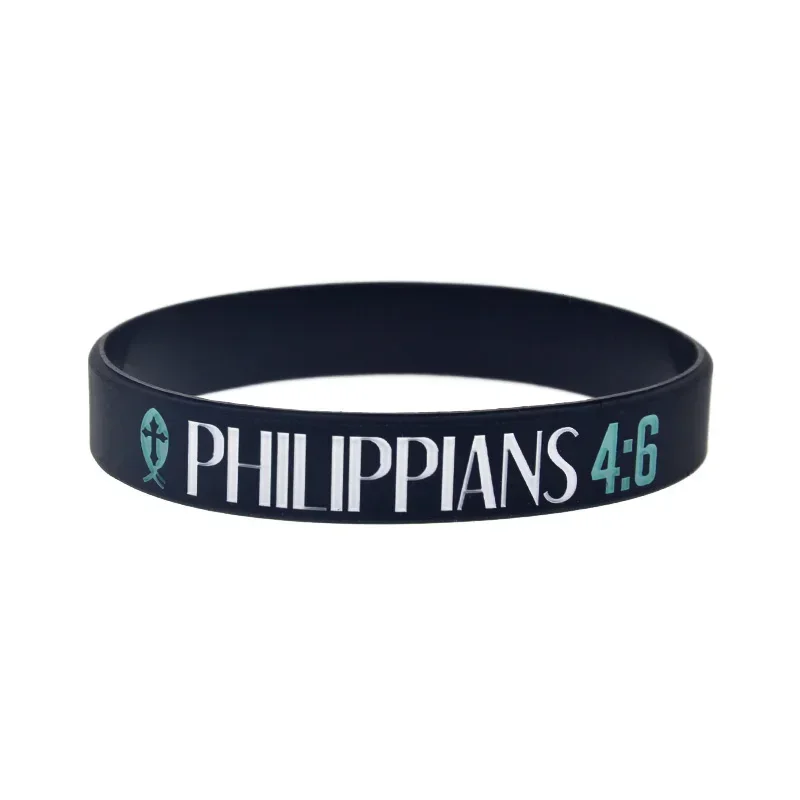 50 Pcs Isaiah Philippians Romans Jeremiah Silicone Rubber Wristband Christian Religious Jewelry Bangle