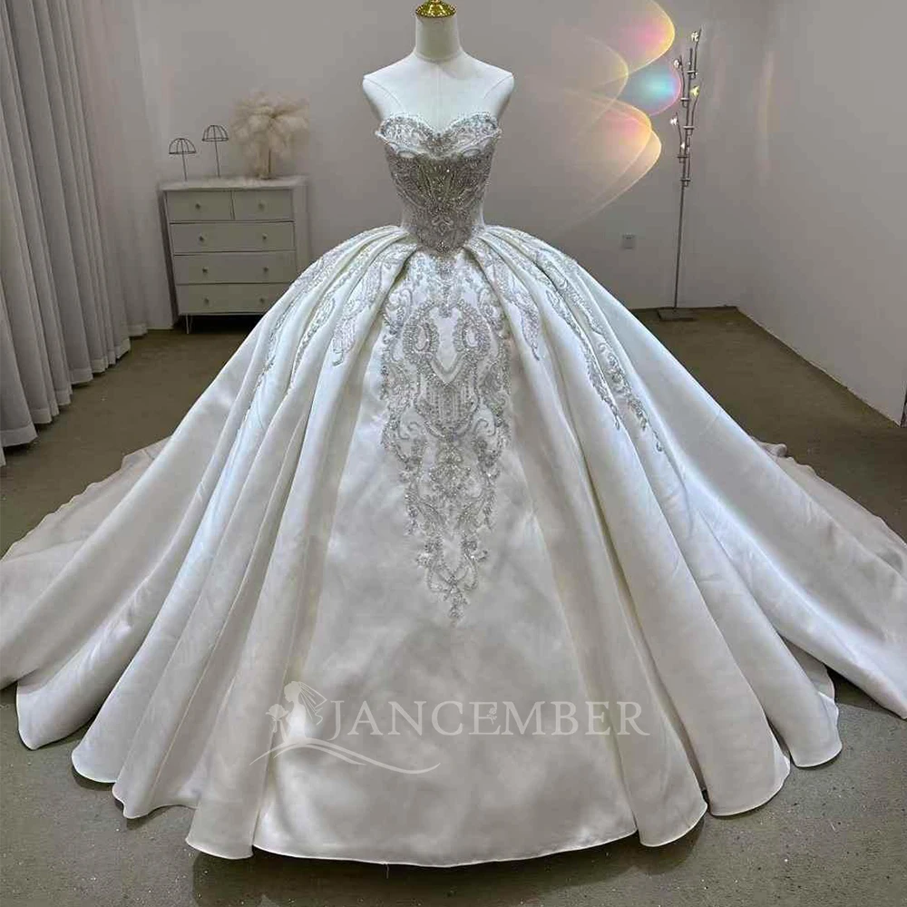 

Customized Convertible Wedding Dress 4 in 1 Sequins Satin Bridal Ball Gowns Sleeveless Princess Bride Dress Vestidos De Novia