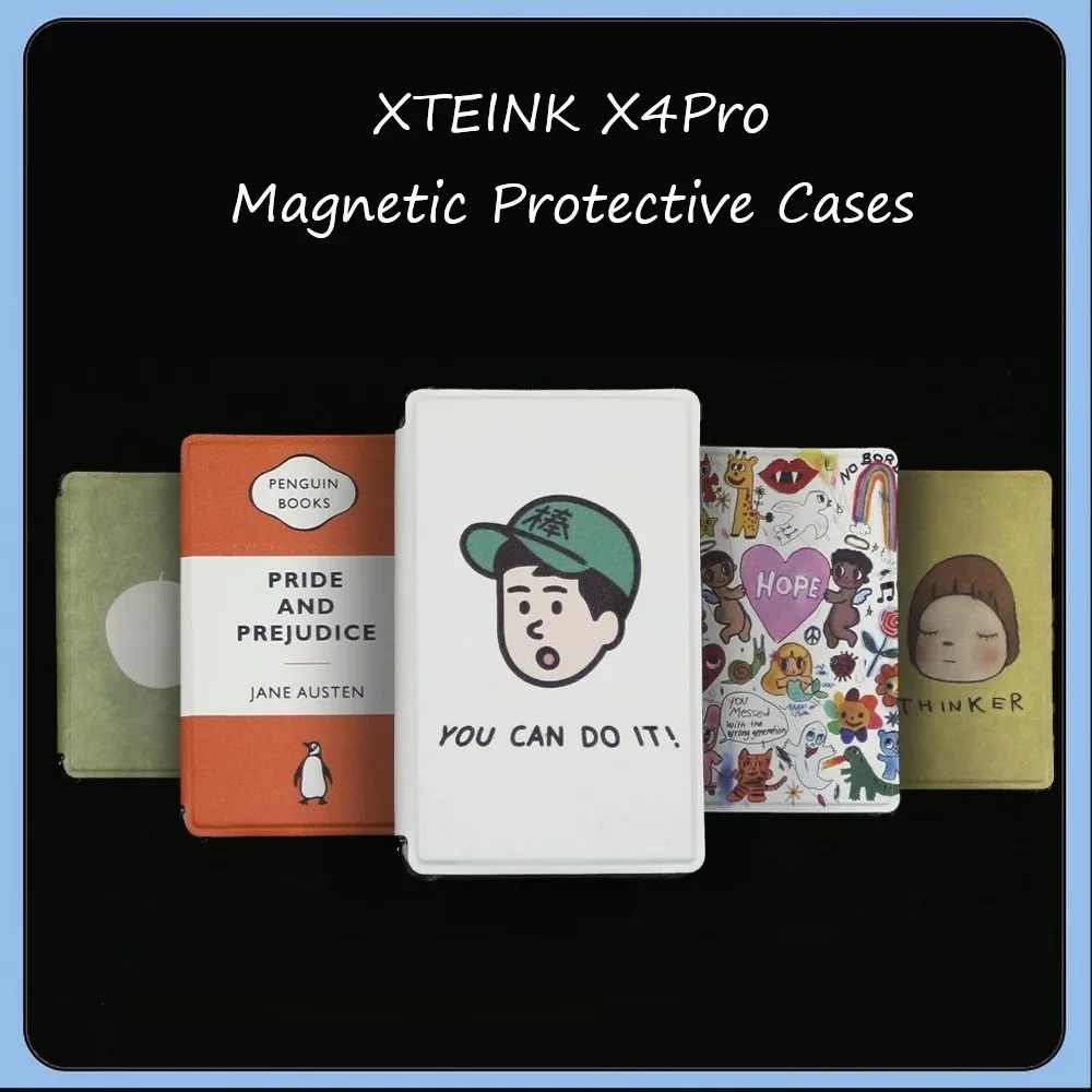Für XTEINK X4PRO E-Ink-Reader 2-in-1 Magnetische Klapphülle mit starkem Magneten, abnehmbarer Frontabdeckung, Innenschale und Aussparungen für automatisches Ein- und Ausschalten.