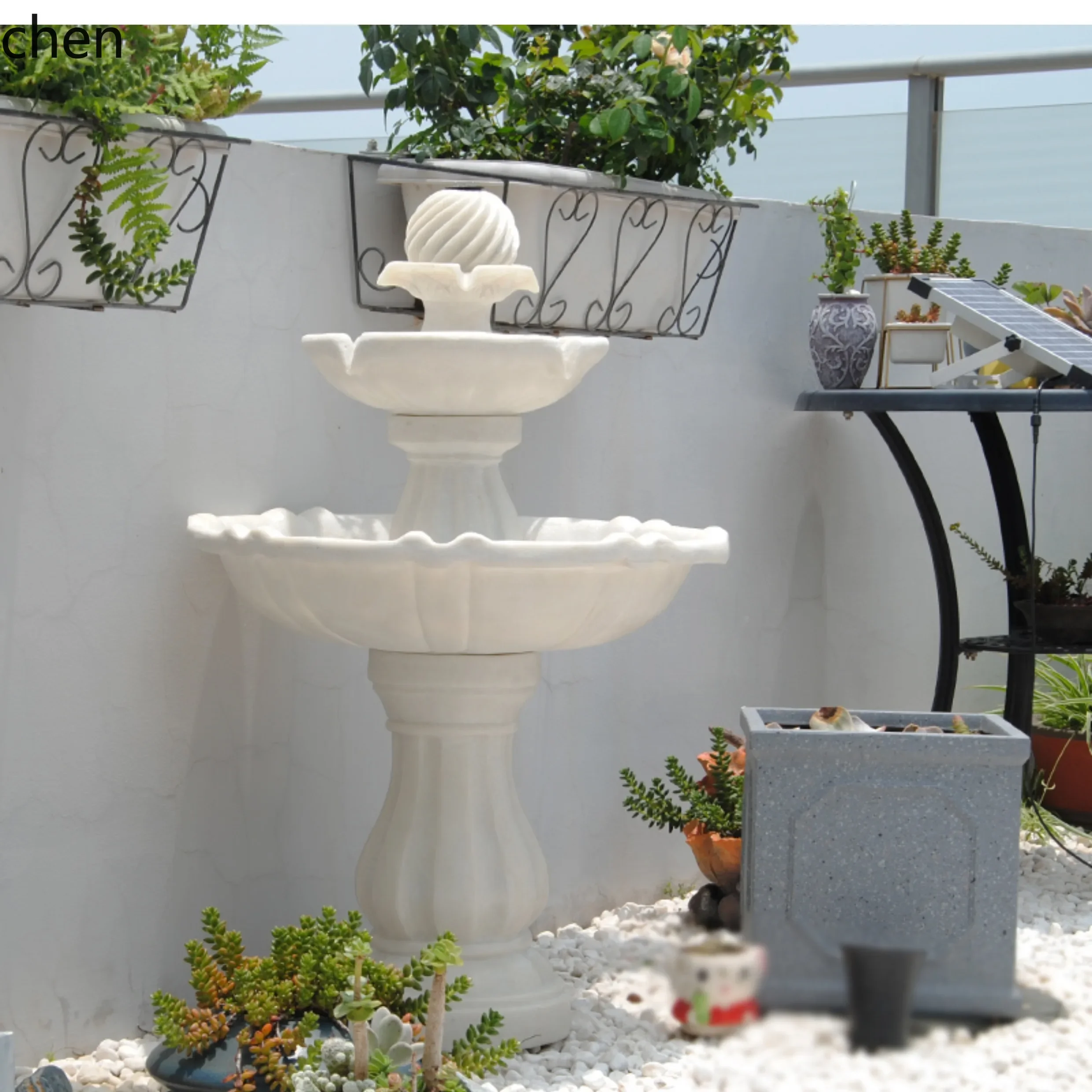 H1  Solar Fountain Outdoor Courtyard Automatic Circulating Water Flowing Water Ornament Garden Landscape