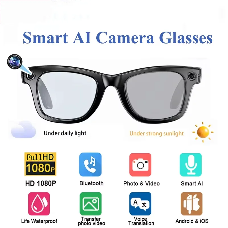 

Умные очки Lenovo HD, запись фотографий с искусственным интеллектом, интеллектуальное распознавание объектов, аккумулятор 260 мАч, Bluetooth, голосовой помощник, унисекс