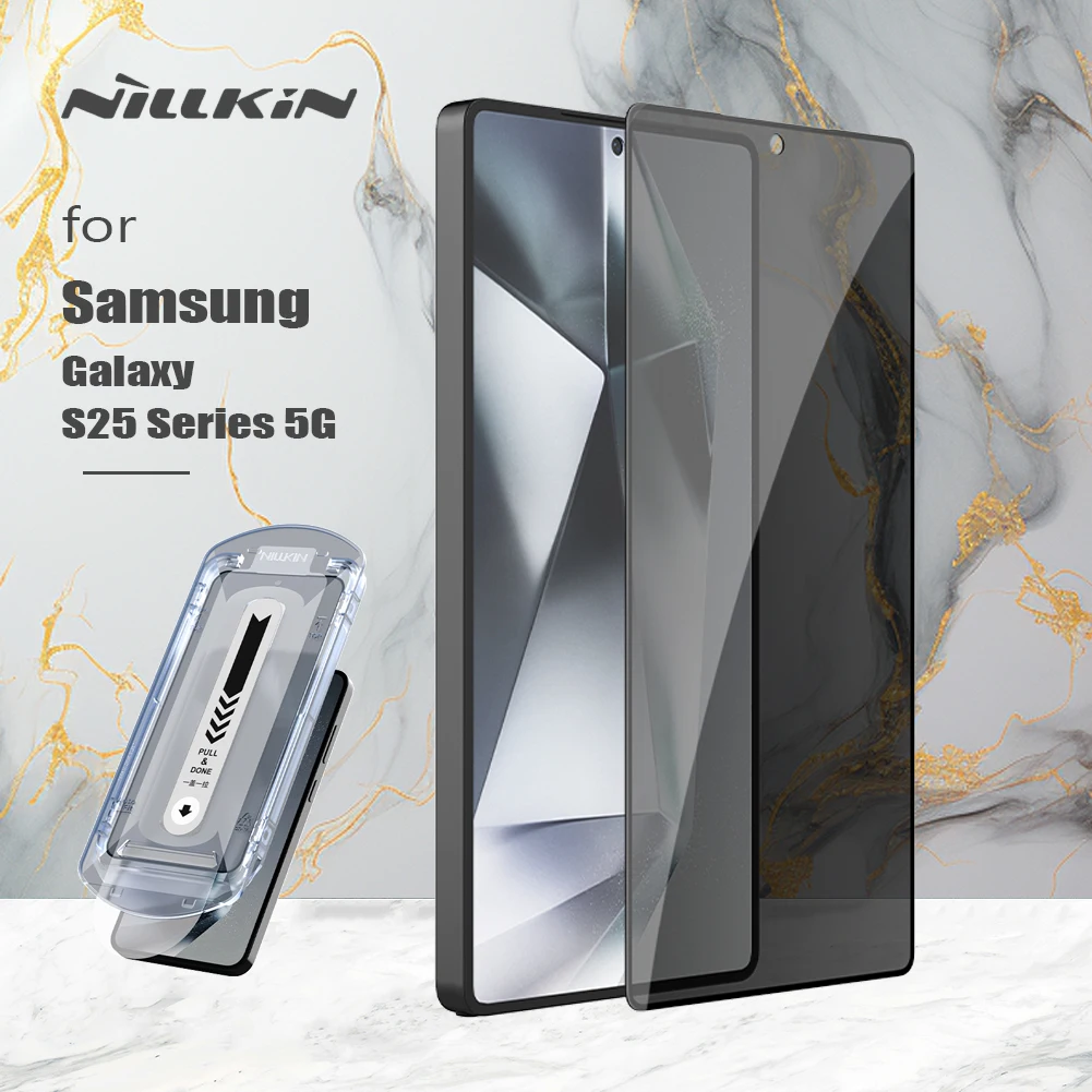 Nillkin-Protecteur d'cran panoramique en verre pour Samsung Galaxy S25 Ultra Plus, bote anti-poussire, couverture complte, verre du Guatemala, confidentialit