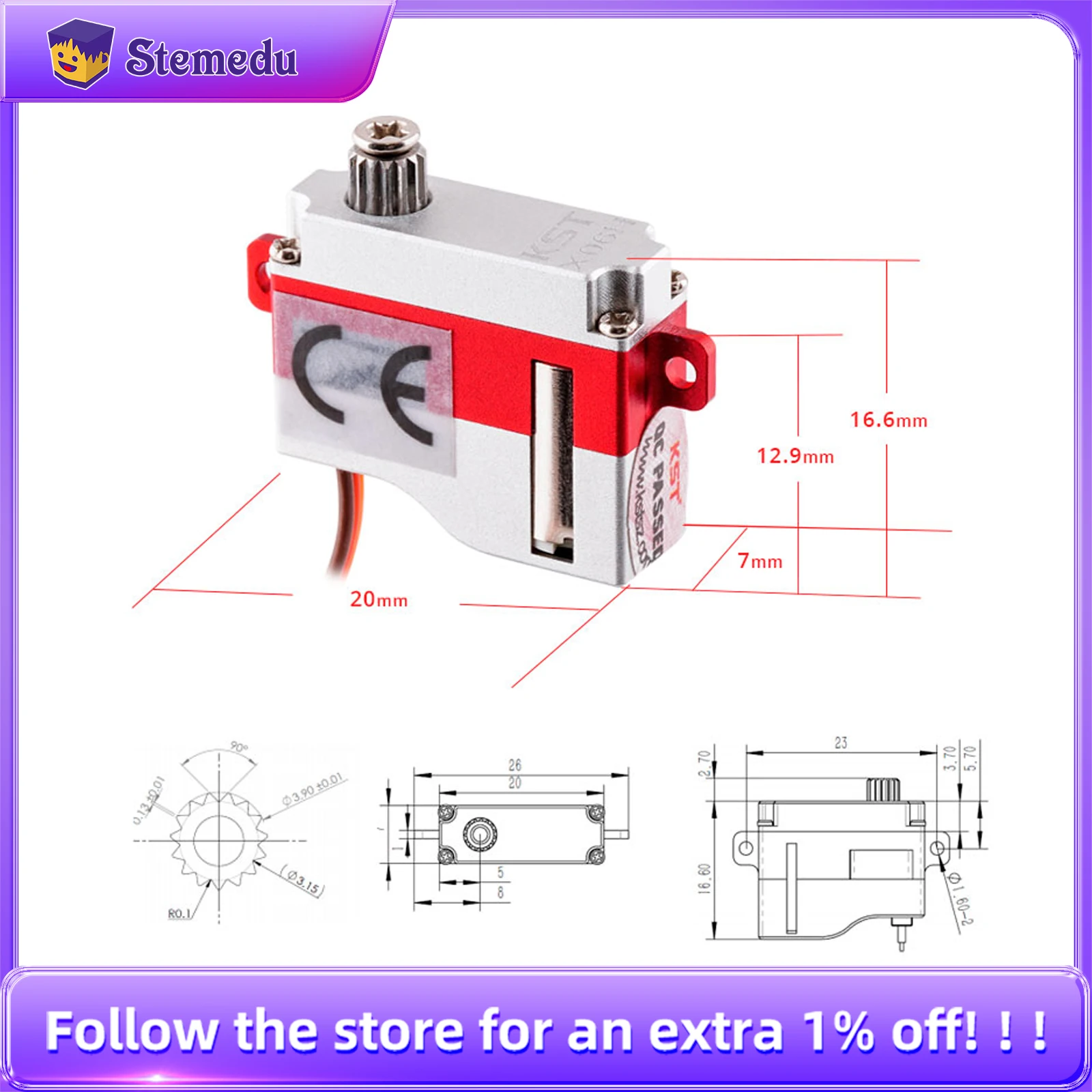 

KST X06H V6.0 1,8 кг крутящий момент HV микро цифровой металлический шестерня планер серводвигатель для высокопроизводительных радиоуправляемых планеров вертолет самолет
