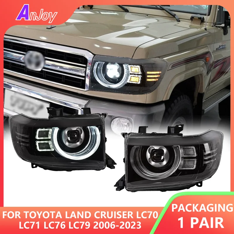 

For Toyota Land Cruiser LC70 LC71 LC76 LC79 2006-2023 LED Headlights DRL Dynamic Signal Lamp Front light Assembly 2pcs