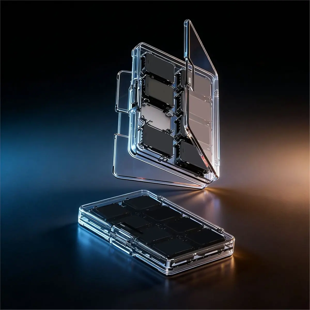 Game Card Storage Box for Switch2 Magnetic Portable Large-Capacity Double-Layer Storage Box Holds Up to 16 Game Cards