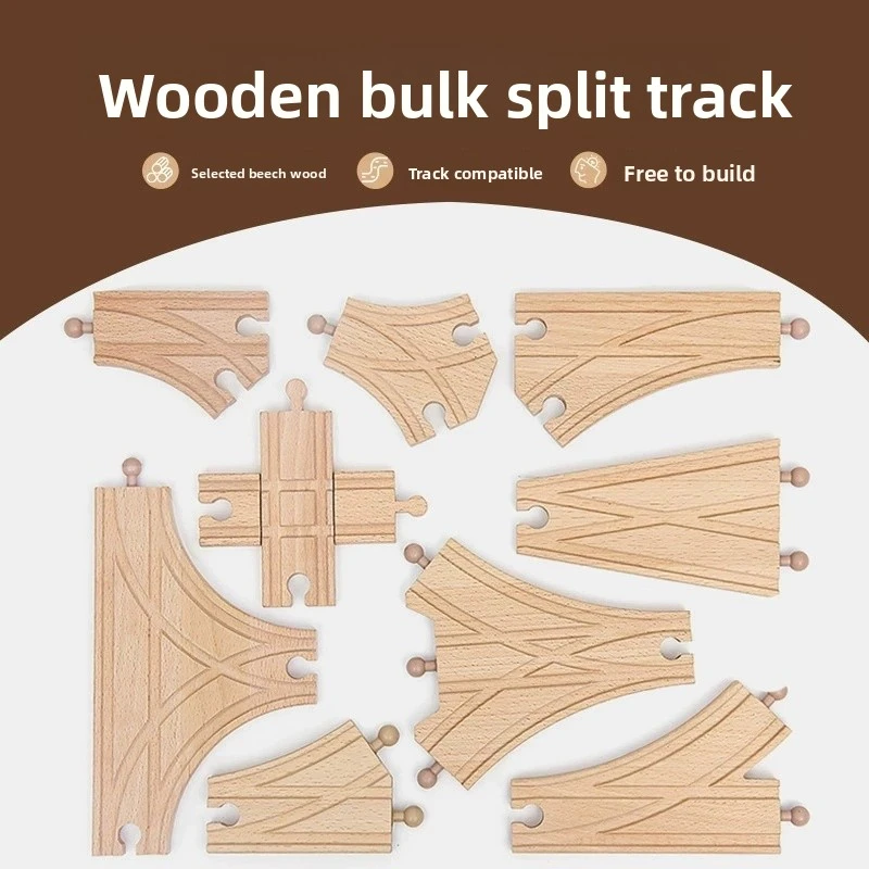 2/4pcs All Kinds Wooden Railway Track Accessories Wooden Train Tracks Curve Slope Turnable Fit for Brand Wooden Tracks Toys