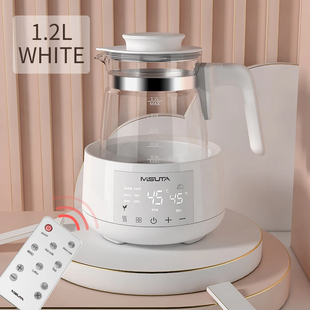 

220V 800W 1.2L Electric Thermostatic Heating Water Kettle,Multi-function Baby Warm Milk Pot,With Remote Control,24 Hours Warmer