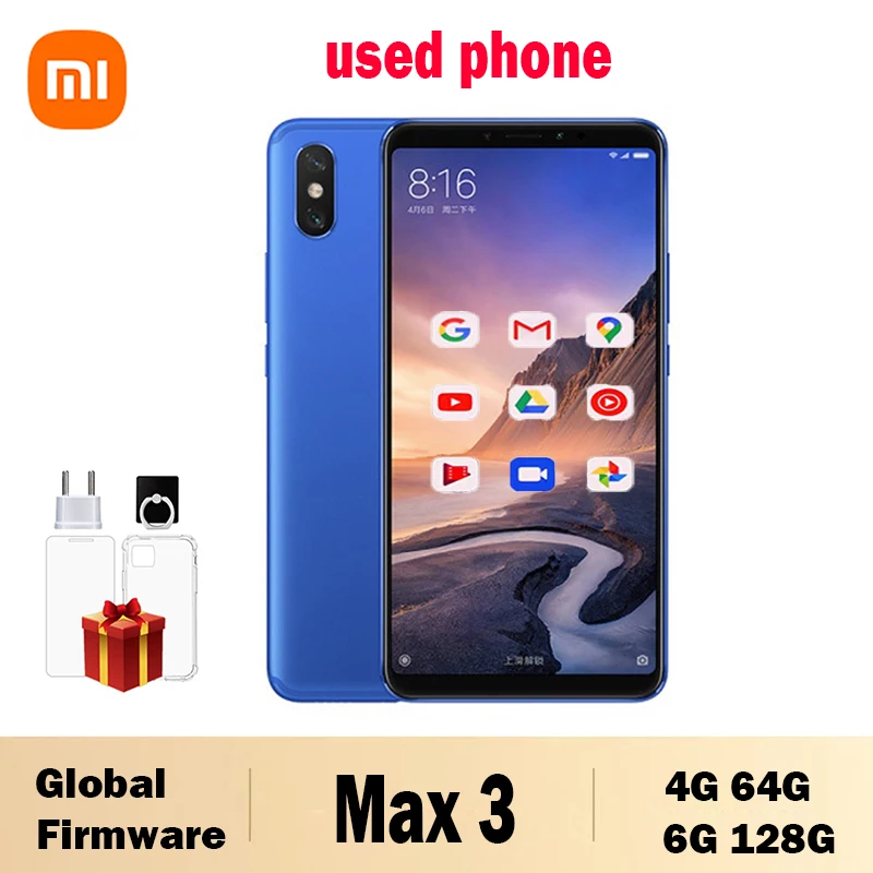 グローバルファームウェア Xiaomi Mi Max 3 スマートフォン Snapdragon636 背面指紋認証 6.9インチ 12MP Bluetooth 5.0 Androidスマートフォン