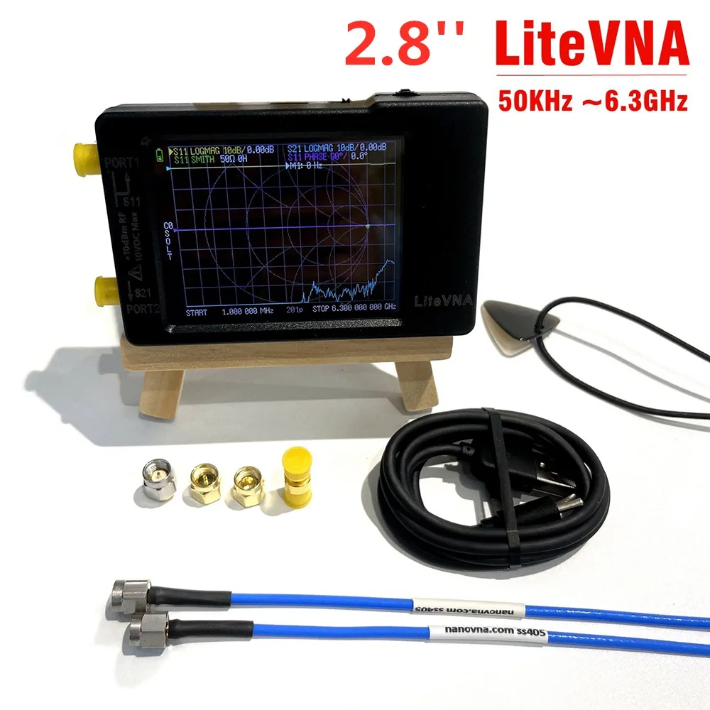 LiteVNA 6.3 GHz 4 Inch LCD Touch Screen Vector Network Analyzer USB Antenna Digital Tester Shortwave MF HF VHF UHF Display 50KHz